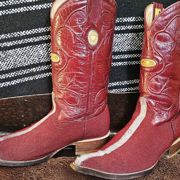 Stylish Red Leather Cowboy Boots main image 5